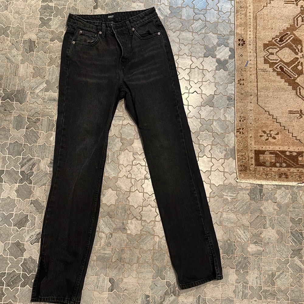 OAT New York Straight leg slit jeans. Size 27.